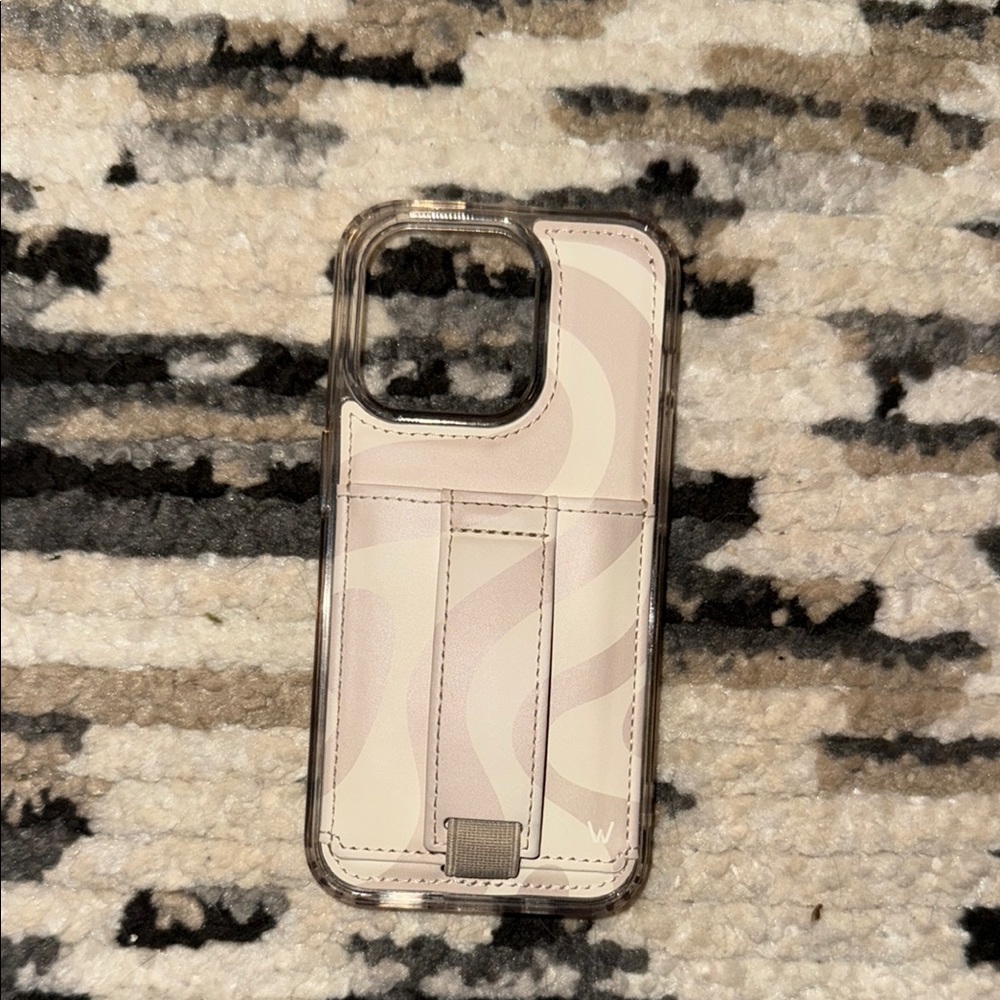 Stylish Cream Phone Case with Card Holder